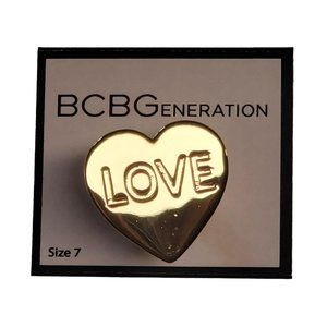 BCBGeneration Love Ring Gold-Tone Size 7